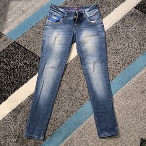 Triple denim skinny jeans, size 6/8, EUC
